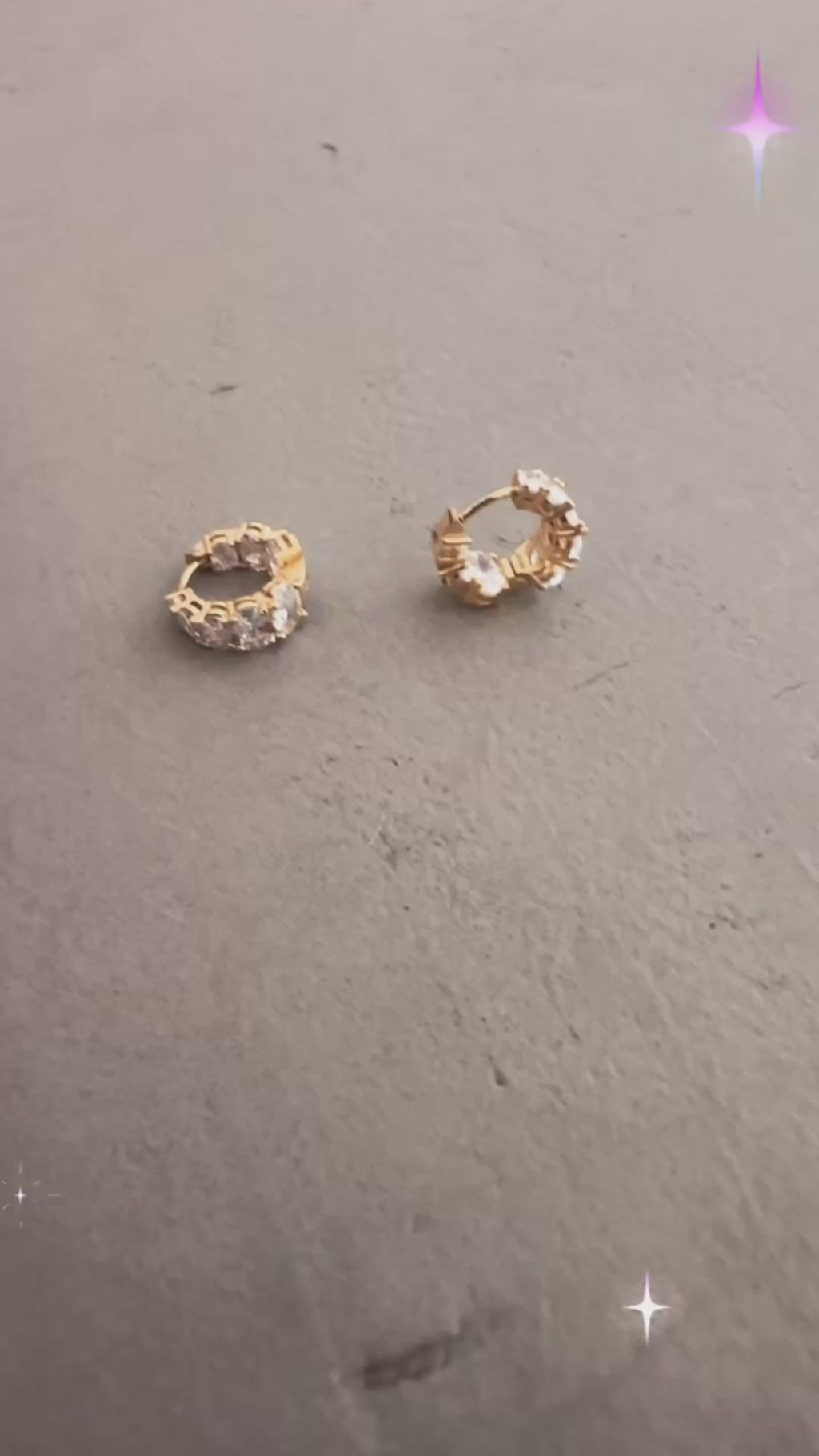 Elegant Gold Huggie Hoop Earrings with Oval-Cut CZ Stones