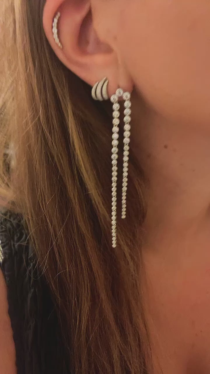 Zircon Drop Chain Earrings